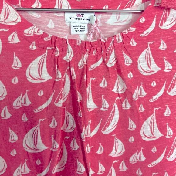 NWT Vineyard Vines Regatta Bow Top Print, color is Mai Tai, Girls Size Large/14 - Picture 3 of 10